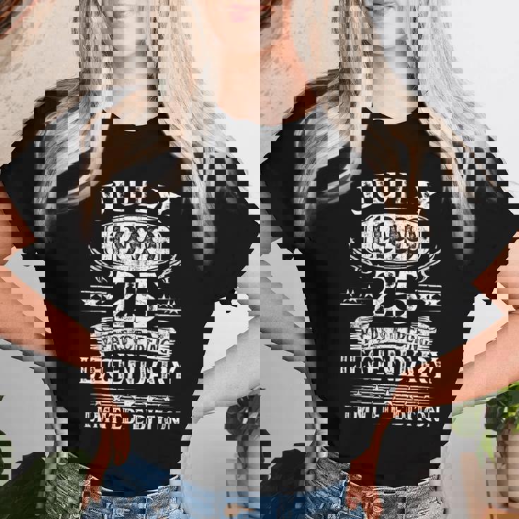 Regalo 25 Cumpleaños 25 Años Hombre Julio 1999 Camiseta de mujer Regalos para ella