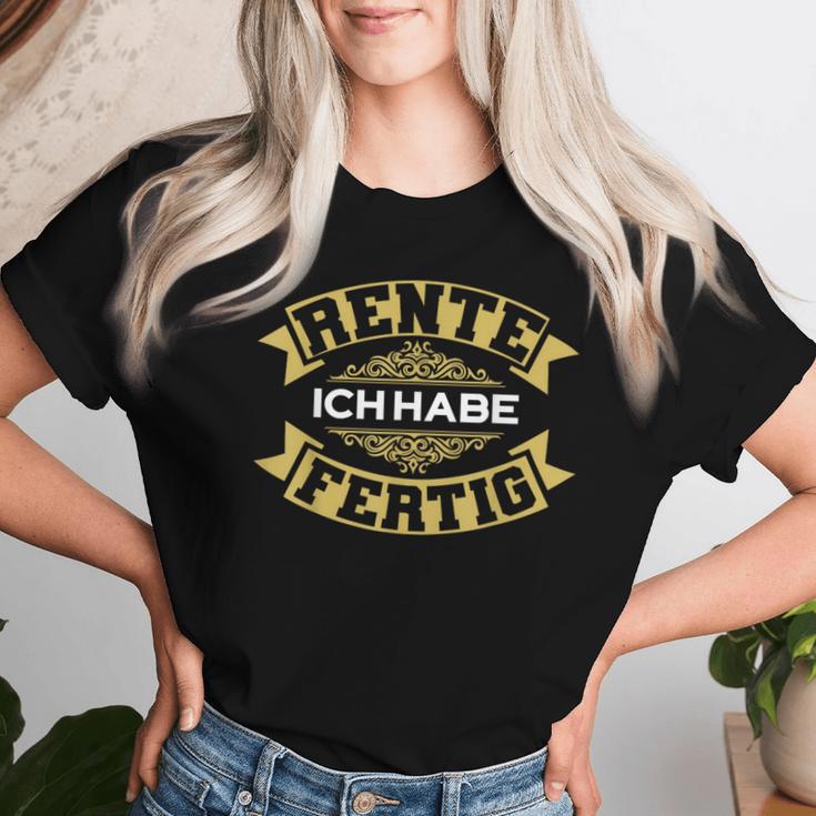 Rente Ich Habe Fertig Pension Pension Pensioner Women's T-shirt Frauen Geschenke für Sie