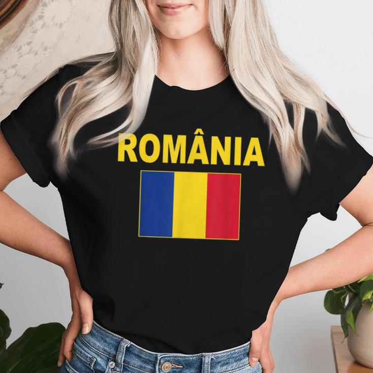 Romania Flag Romania Steagul Romaniei Romanian Flags T-shirt Frauen Geschenke für Sie