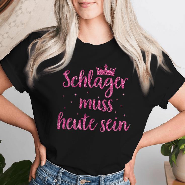 Schlager Music Costume Schlagerfan Schlager Music Party Girls T-shirt Frauen Geschenke für Sie