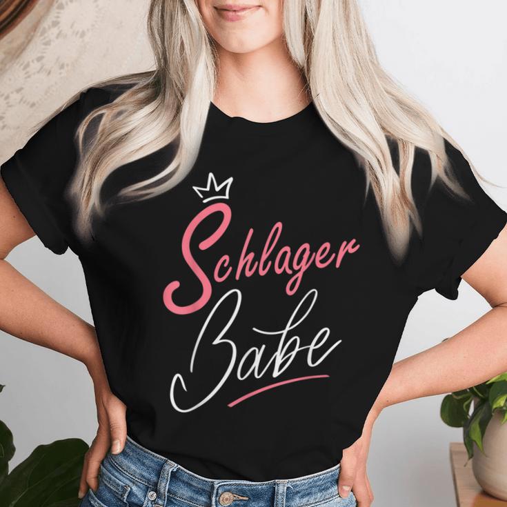 Schlager Party Outfit Women's Sexy Babe Schlager Fan S T-shirt Frauen Geschenke für Sie