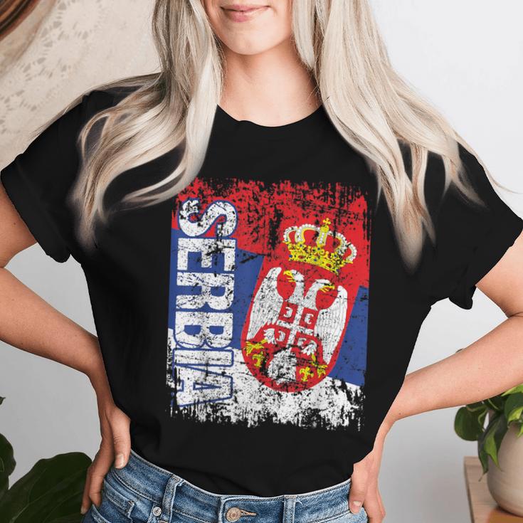 Serbia Flag Women's Children's Serbia T-shirt Frauen Geschenke für Sie