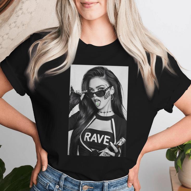 Techno Girl Rave Festival Techno T-shirt Frauen Geschenke für Sie