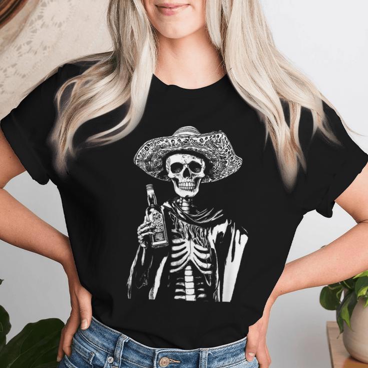 Vintage Skeleton Tequila Mexico Dia De Los Muertos T-shirt Frauen Geschenke für Sie