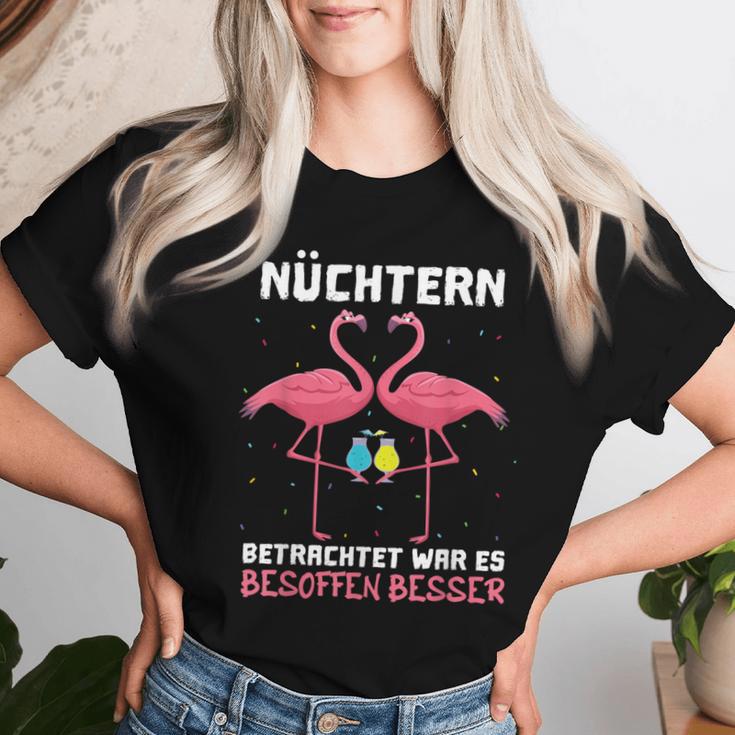 With Wine Sekt Mäds Nüchtern Sichtter War Es Besoffenbesser T-shirt Frauen Geschenke für Sie