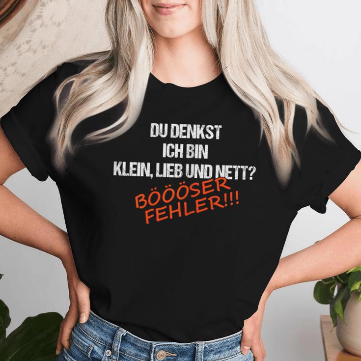 Women's Fun Du Denkst Ich Bin Klein Lieb Nett Böser Ferrler German Lang S T-shirt Frauen Geschenke für Sie