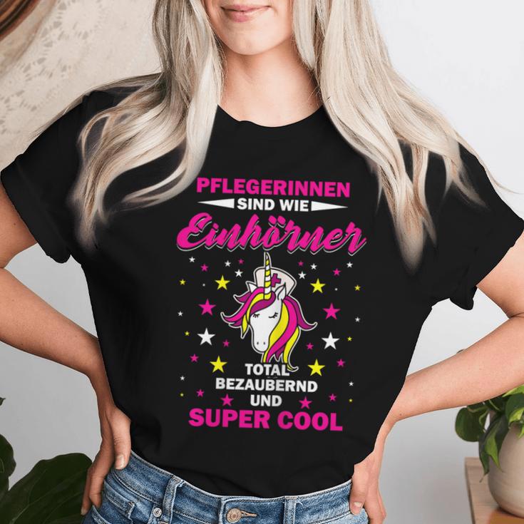 Women's Nursing Unicorn Care Altenpfleger Slogan T-shirt Frauen Geschenke für Sie