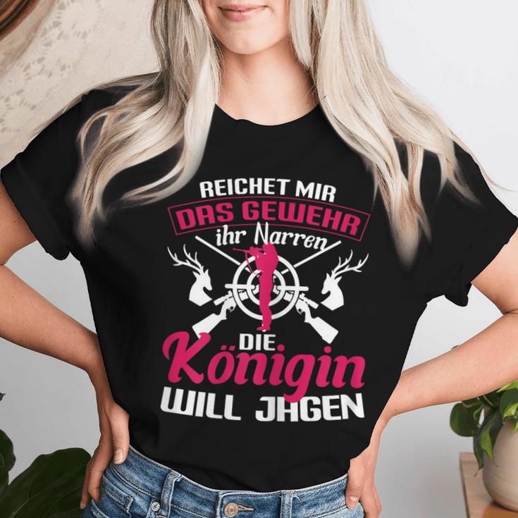 Women's Hunter Reich Mir Das Gewehr Die Queen Will Hagen S T-shirt Frauen Geschenke für Sie