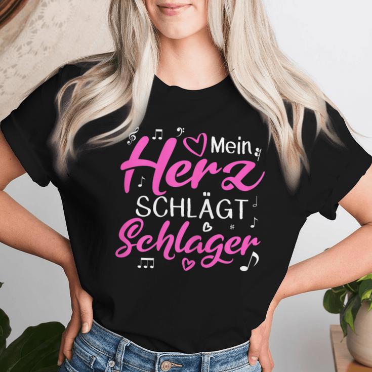 Women's Mein Herz Schlagermusik Bat Princess T-shirt Frauen Geschenke für Sie