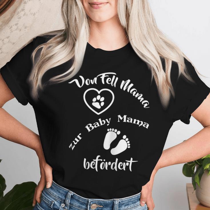 Women's Pregnancy On Fell Mama Zur Baby Mama Beförderton Fell S T-shirt Frauen Geschenke für Sie