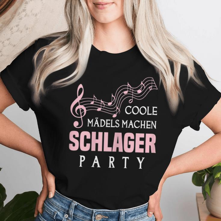 Women's Schlager Hit Party Music Hit Music Quote T-shirt Frauen Geschenke für Sie