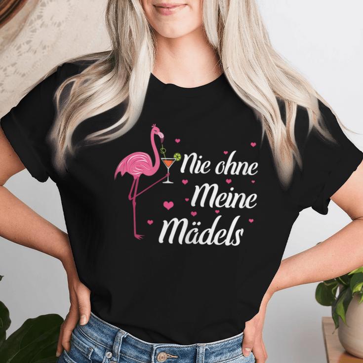 Women's Wine Sparkling Wine Prosecco Saufen Flamingo Nie Ohne Meine Girls T-shirt Frauen Geschenke für Sie