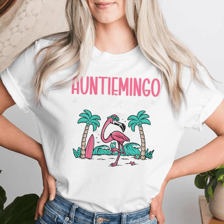 Auntiemingo Summer Vibes Auntie Flamingo Aunt Women T-shirt Gifts for Her