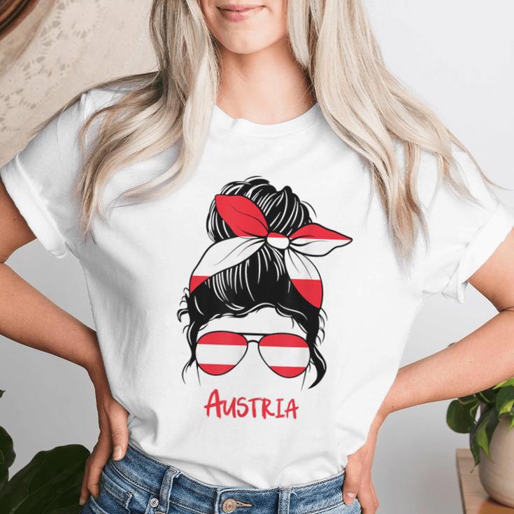 Austria Girl's Austria Woman Flag T-shirt Frauen Geschenke für Sie