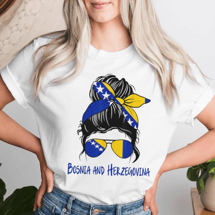 Bosniaks Girls' Bosnia Herzegovina Woman Flag T-shirt Frauen Geschenke für Sie