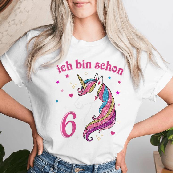 Children's 6Th Birthday Girls' Ich Bin Schon 6 Jahre Alt Einhorn T-shirt Frauen Geschenke für Sie