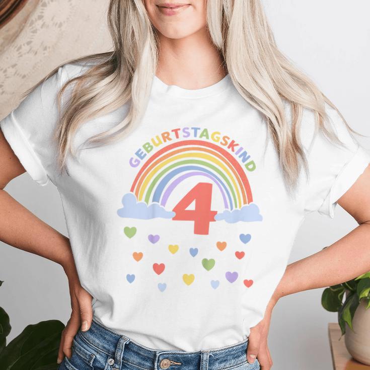 Children's Ich Bin 4 Jahreierth Birthday Rainbow T-shirt Frauen Geschenke für Sie