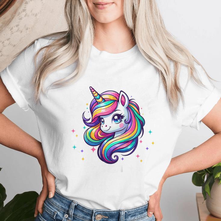 Children's Kita Abgängerin Unicorn First Day At School 2024 Girls' T-shirt Frauen Geschenke für Sie