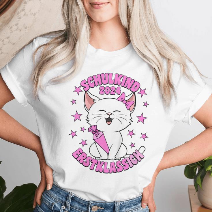 Children's School Cat School Kitten School Child 2024 Girls' T-shirt Frauen Geschenke für Sie