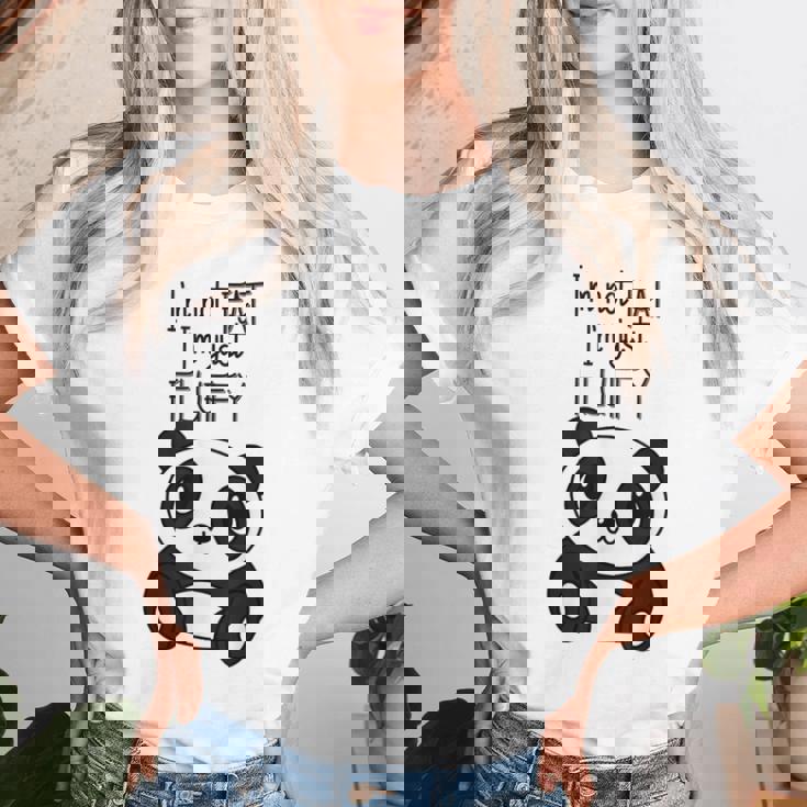 Con Texto En Inglés Im Not Fat Im Just Fluffy Panda Hombre Camiseta de mujer Regalos para ella