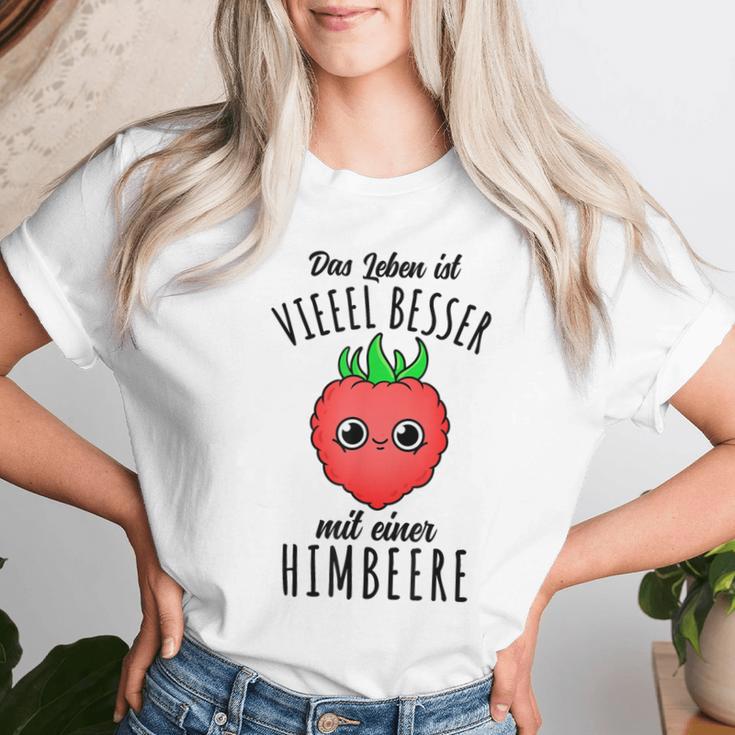 Das Leben Ist Besser Mit Einer Himbeere Kawaii T-shirt Frauen Geschenke für Sie