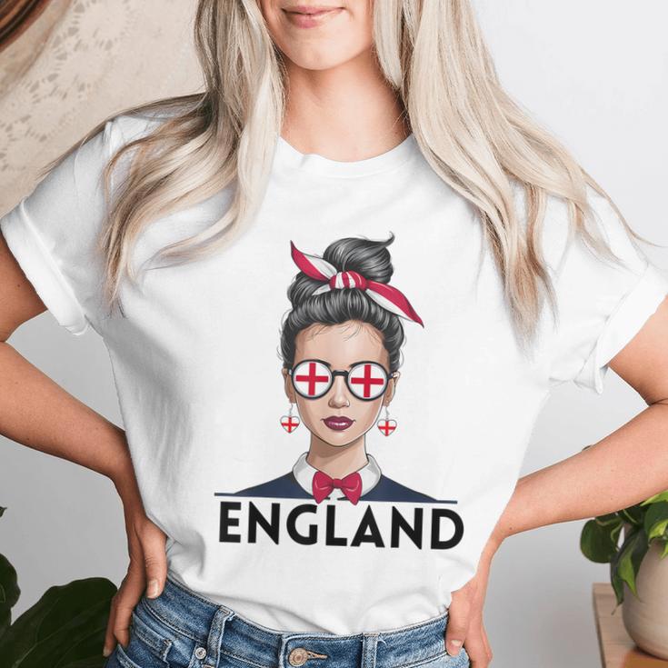 England Girl's Women's Flag England Jersey 2024 T-shirt Frauen Geschenke für Sie