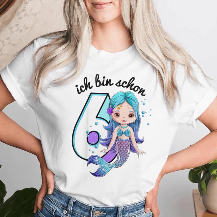 Girls' Mermaid Ich Bin Schon 6 Geburtstag T-shirt Frauen Geschenke für Sie