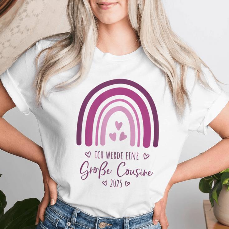 Ich Werde Eine Große Cousin 2025 Rainbow Children's T-shirt Frauen Geschenke für Sie