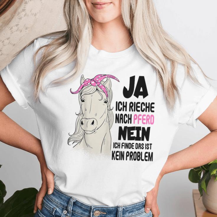 Ja Ich Rieche Nach Pferd Reiter Pferdessprüche Girls' Gray T-shirt Frauen Geschenke für Sie