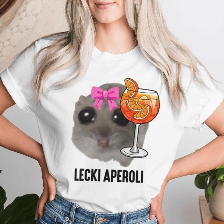 Lecki Aperoli X Sad Hamster Meme Girl Hallöchen Aperölchen T-shirt Frauen Geschenke für Sie