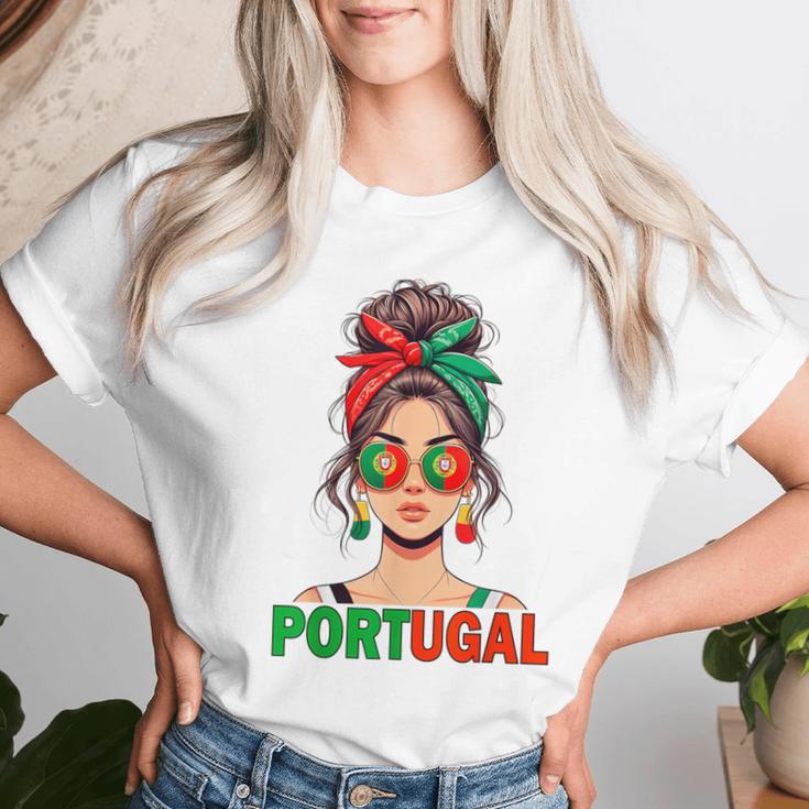 Portuguese Girl Woman Flag Portugal Girl Woman T-shirt Frauen Geschenke für Sie