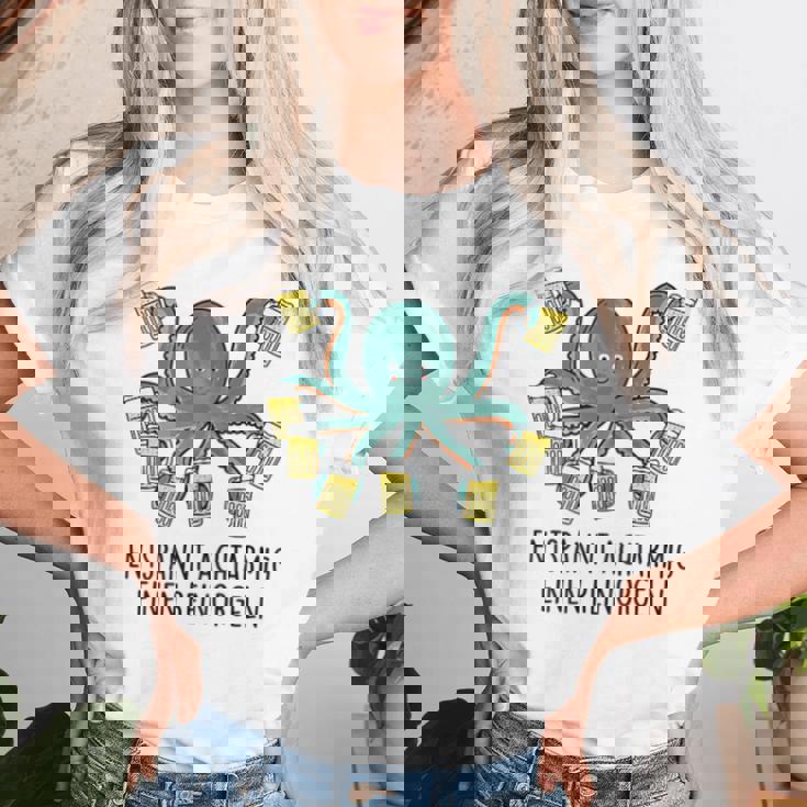 Relaxe Les Huit Bras Un Pur Orgue Pieuvre Et Bière Amusant T-shirt femme Cadeaux pour elle