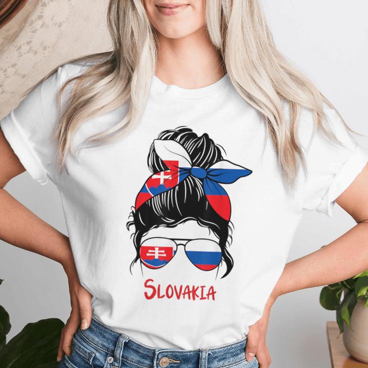 Slovakia Girls' Slovak Woman Flag T-shirt Frauen Geschenke für Sie