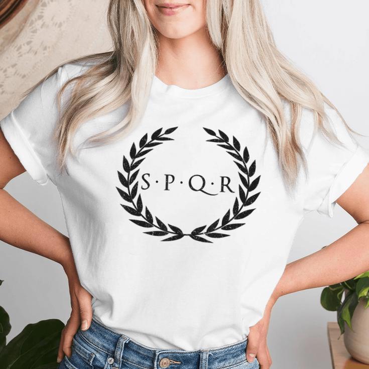 Spqr Senatus Popuplus Que Roman Roman Republic Rome Gray T-shirt Frauen Geschenke für Sie