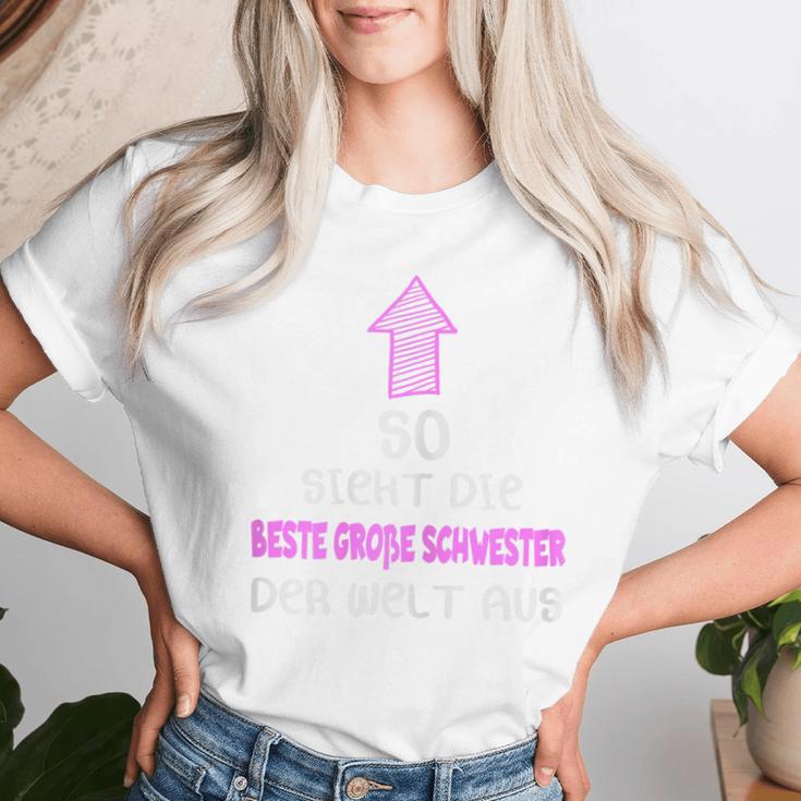 With Text So Sieht Die Beste Große Schwester Der Welt T-shirt Frauen Geschenke für Sie