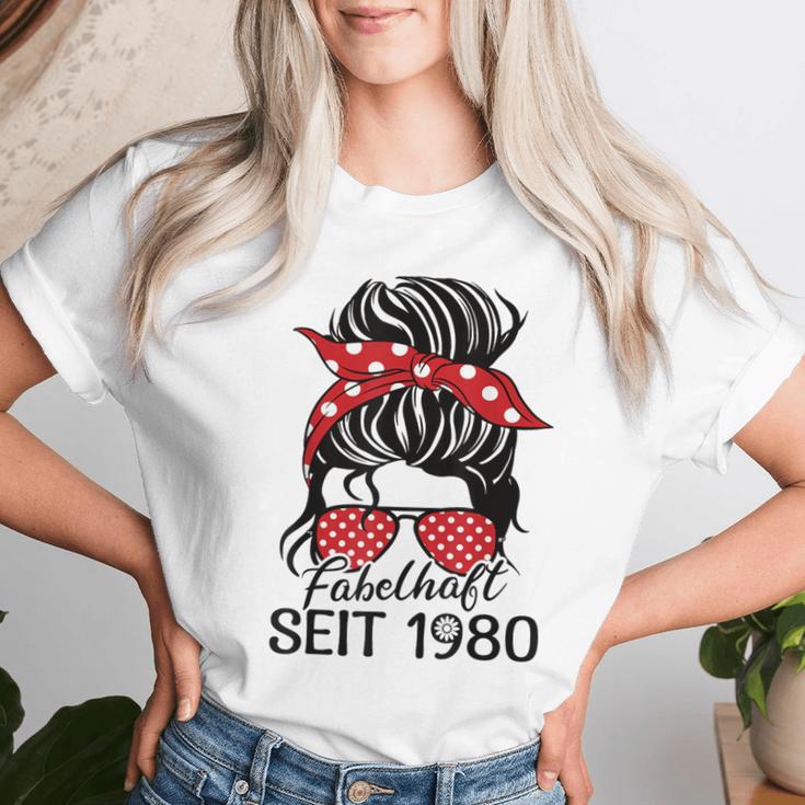 Vintage Fabelhaft Seit 1980 Frau Und Mädchen Geboren 1980 Gray T-shirt Frauen Geschenke für Sie