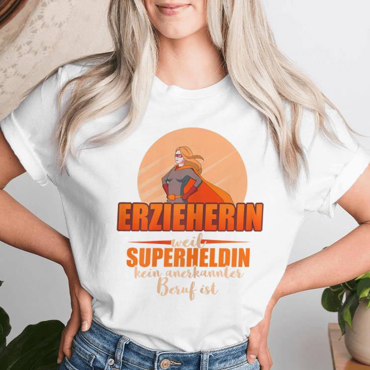 Women's Erzieherin Weil Superheldin Keine Professional T-shirt Frauen Geschenke für Sie