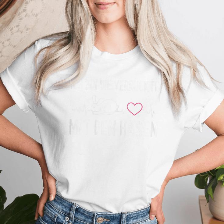 Women's Ich Bin Dieerrückte Mit Den Rabbit T-shirt Frauen Geschenke für Sie