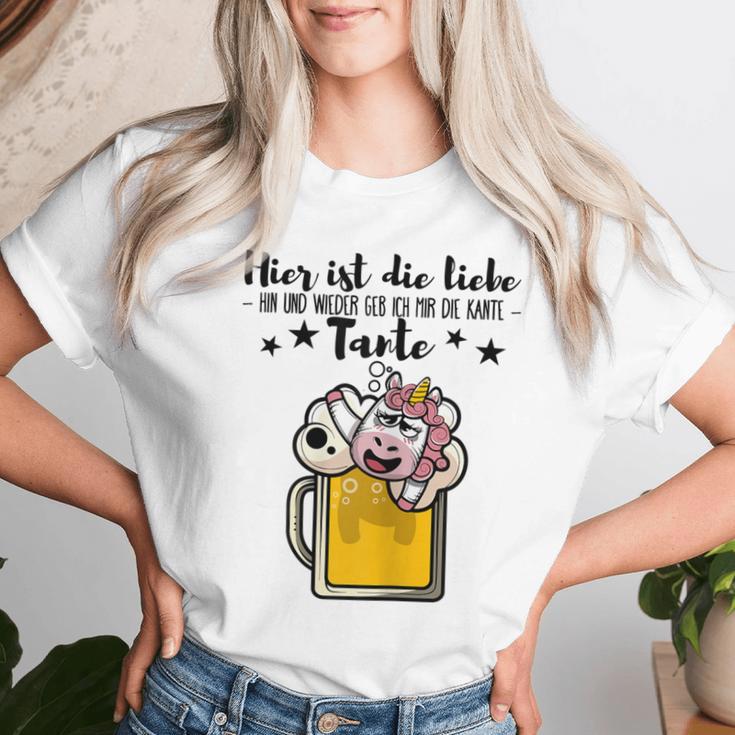 Women's Ich Geb Mir Die Kante Tante Saufen T-shirt Frauen Geschenke für Sie