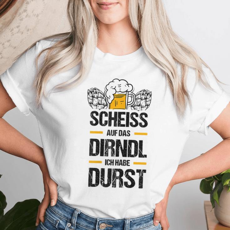 Women's Scheiss Auf Das Dirndl Ich Hab Durstolksfest T-shirt Frauen Geschenke für Sie