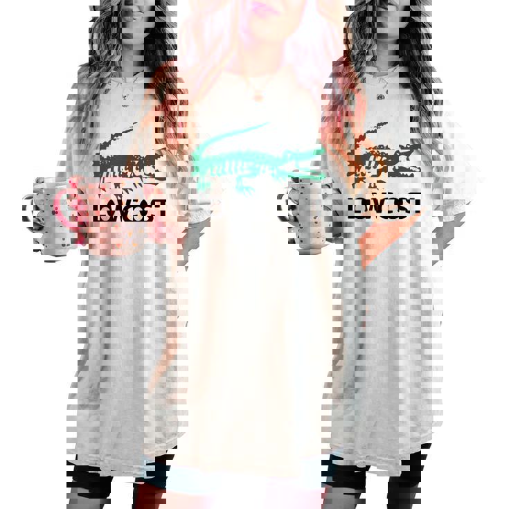 Crocodile Low Cost Brand Meme Sarcasmo Sarcastico Idea T-shirt comoda oversize da donna
