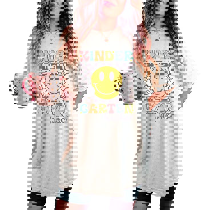 Kindergarten Teacher Team Hippie Smile Face Back To School Women's Oversized Comfort T-shirt