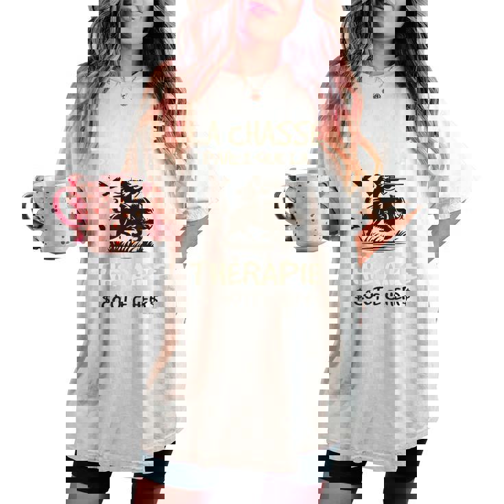 La Chasse Thérapie Chasseur Haut Homme Orange Humour T-shirt oversize confortable pour femme