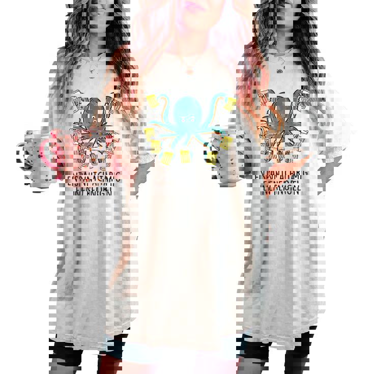 Relaxe Les Huit Bras Un Pur Orgue Pieuvre Et Bière Amusant T-shirt oversize confortable pour femme