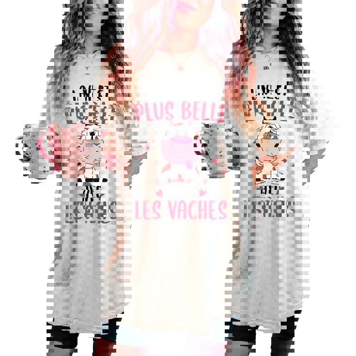 Vache Humour Fille Enfantie Avecaches T-shirt oversize confortable pour femme