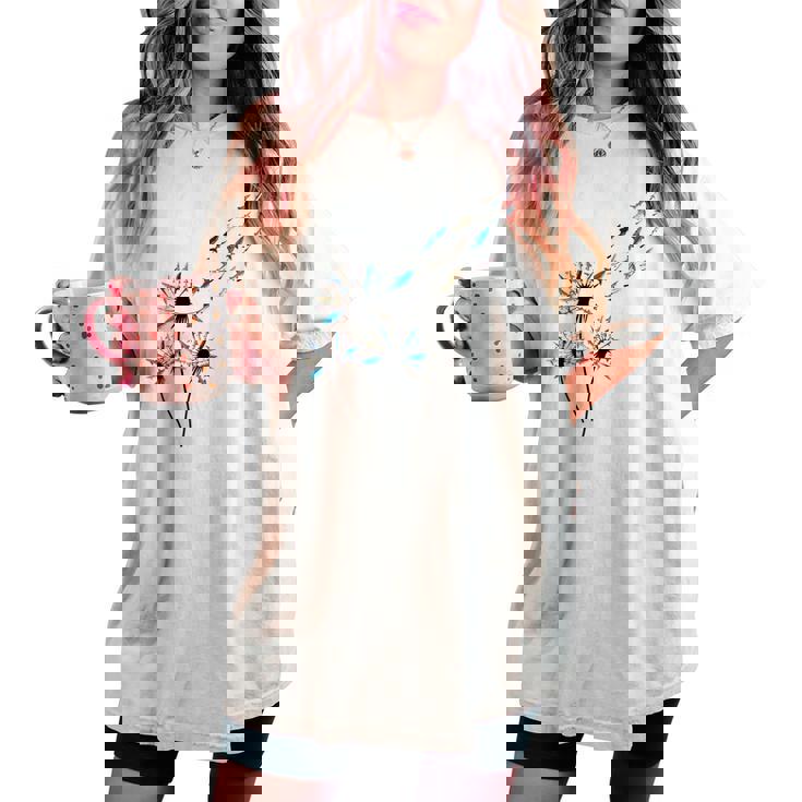 Flower Dandelion Sharks For Shark Lover Shark Women's Oversized Comfort T-shirt