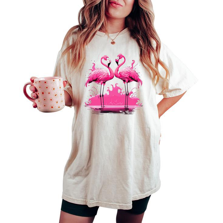 Pink Flamingo Summer Vibes For Women Women's Oversized Comfort T-shirt