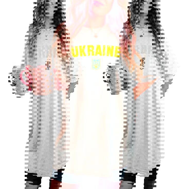Ucraina Bandiera Uomini Donne Bambini Ucraina T-shirt comoda oversize da donna