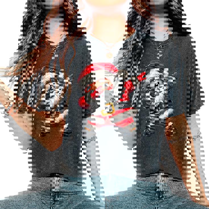 Adorable Père Noël Dab Dance Fun Garçons Filles Famille T-shirt oversize confortable pour femme