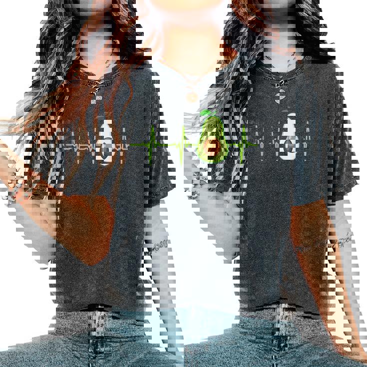 Avocado Heartbeat Avocado Camicia Regaloegan Uomini Donne T-shirt comoda oversize da donna